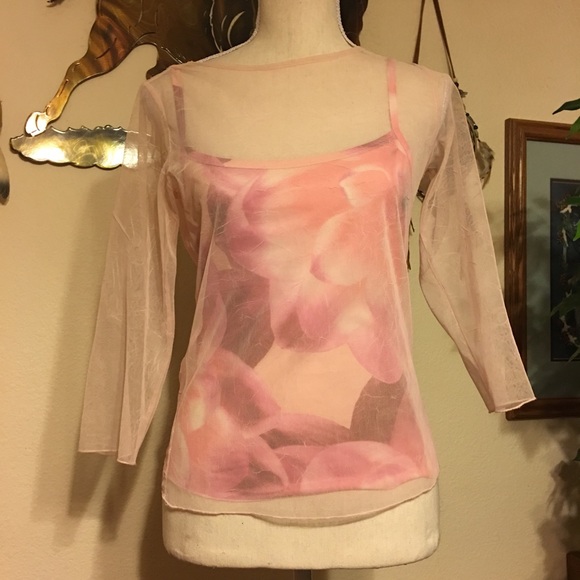 Candice Candice LA sheer top over attached tank - Picture 2 of 9